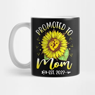 Promoted To Mom Est 2022 Sunflowers New Mom Mug